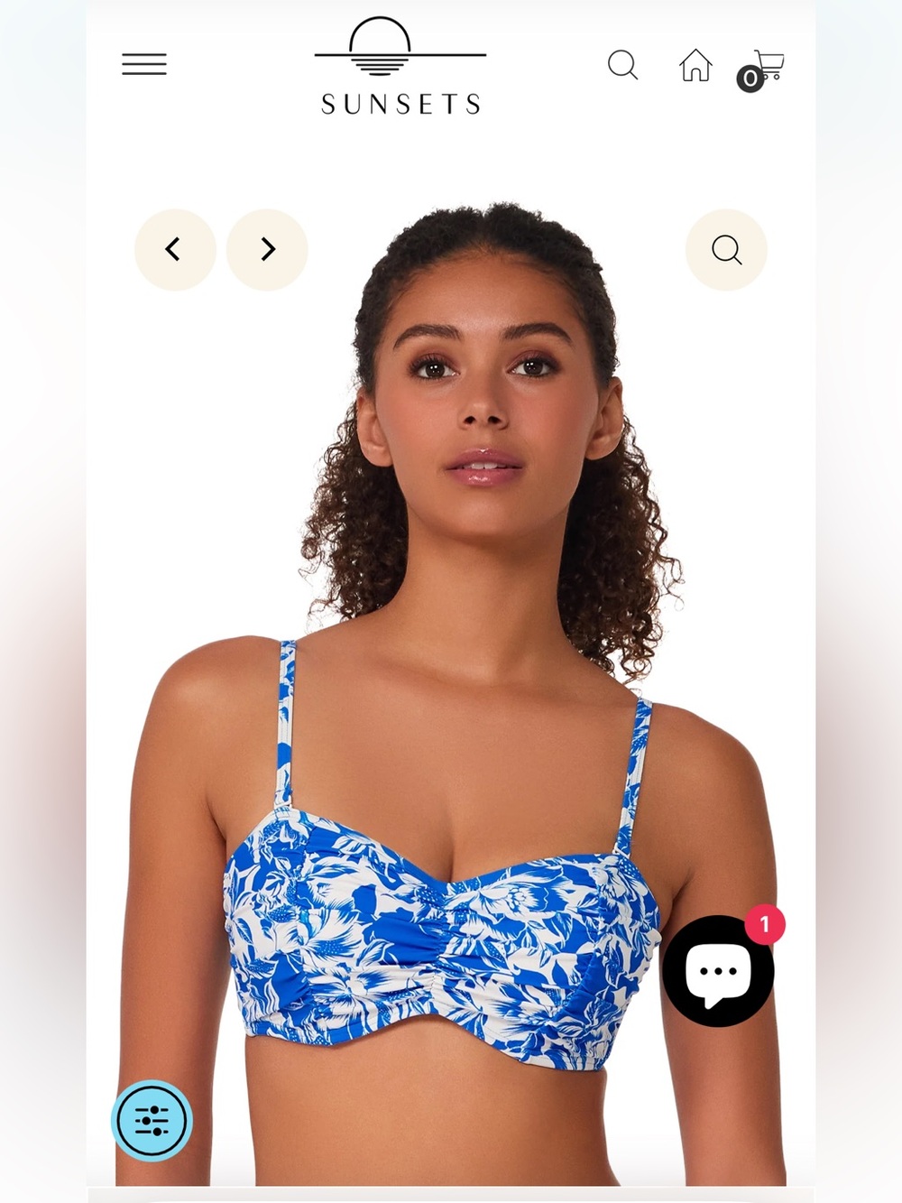 Sunsets Bandeau Underwire Bikini Top and Full Coverage Bottoms